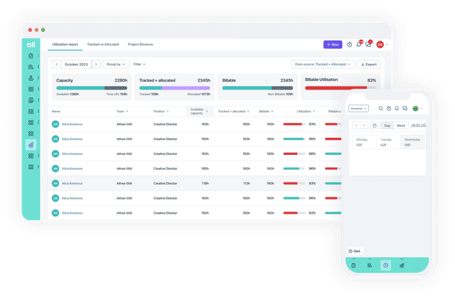 Allfred.io - Agency Management Software project preview