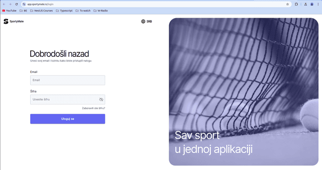 Sportymate project preview